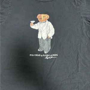 Polo by Ralph Lauren Black T-Shirt with Yellow Logo Print